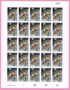 Gabon 1998 imperf sheet full set michel mi 1419/22 world cup soccer rrrr mnh 