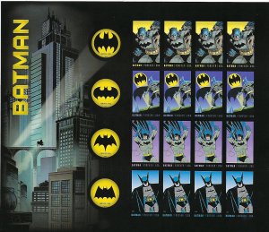 Modern Imperforate  Stamps Catalog # 4928 35b pane of 20  Batman Gotham City