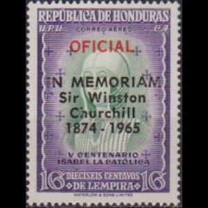 HONDURAS 1965 - Scott# CO110 Churchill Opt. Set of 1 NH