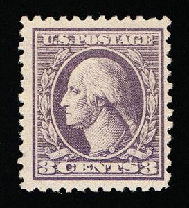 GENUINE SCOTT #530 F-VF MINT OG NH 1918 TYPE-IV PURPLE PERF-11 OFFSET #7473