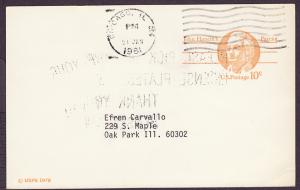 UX75 John Hancock used postal card