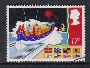 Great Britain  #1107  used   1985  safety at sea 17p