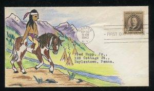 US 888 Frederic Remington Famous American Kate Hayden HC cachet FDC ADDR 