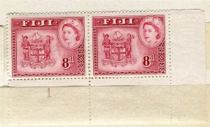 FIJI; 1950s early QEII Pictorial MINT MNH CORNER Pair , 8d.