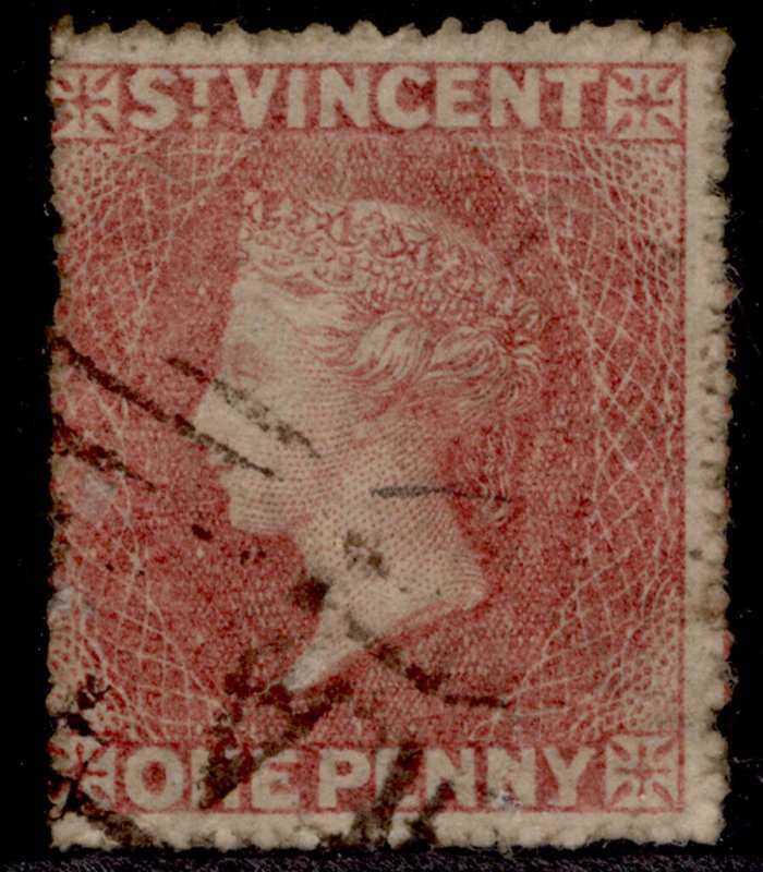 ST. VINCENT QV SG1, 1d rose-red, USED. Cat £20.