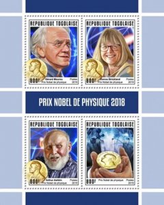 Togo - 2019 Nobel Prize Physics - 4 Stamp Sheet - TG190147a