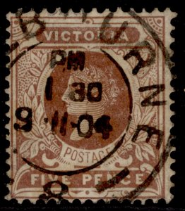 AUSTRALIA - Victoria QV SG391, 5d reddish brown, FINE USED.