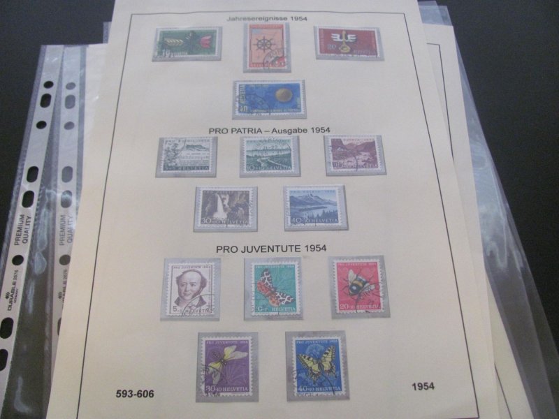 SWITZERLAND USED STAMPS & COVERS COLL. ON PAGES 1930-2005 $2K-$3K CAT. XF (191)