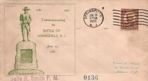COMMEMORATING THE BATTLE OF SPRINGFIELD N.J. LIMITED EDITION SIGNED SPONSOR 1933