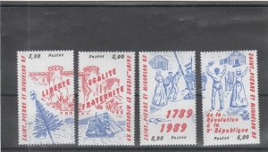 St. Pierre & Miquelon  Scott#  517a-517d  MNH  (1989 French Revolution, Bicent)