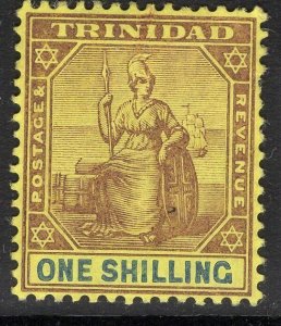 TRINIDAD SG141 1904 1/= BLACK & BLUE/YELLOW MTD MINT