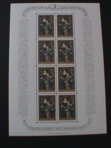 LIECHTENSTEIN--SC# 596 PAINTINGS-RUBEN'S SONS ALBRECHT & NICKOLAS MNH SHEET