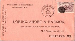 United States New Hampshire Rochester 1894 cork killer  2c Columbian Envelope...