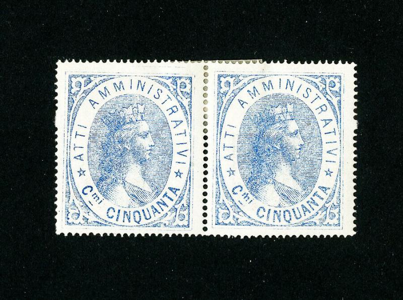 Italy Stamps Revenue Pair Mint from 1880s