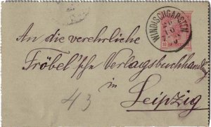 Austria 10h Emperor Franz Joseph Letter Card No Selvedge 1899 Windischgarsten...