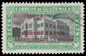 GUATEMALA STAMP 1941 SCOTT # C124. USED. OVERPRINTED. # 1