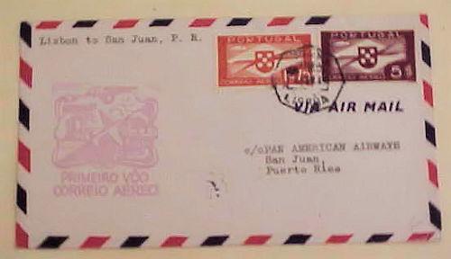 PUERTO  RICO   B/S FLIGHT COVER FROM LISBON 1941