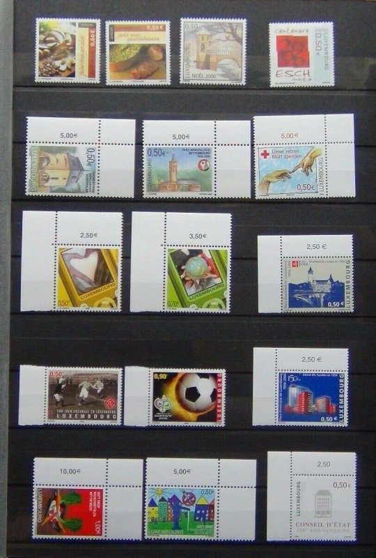 Luxembourg 2005 2006 Commemorative issues Europa Tourism Football Xmas etc MNH