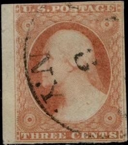 #11 3 2/3 MARGINS - SHEET MARGIN AT LEFT WITH NEAT TOWN CANCEL BP5921