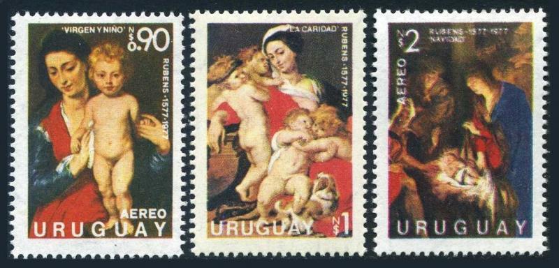 Uruguay 982,C426d,C427b,MNH.Michel 1456,1460,1462. Peter Paul Rubens,1977. 