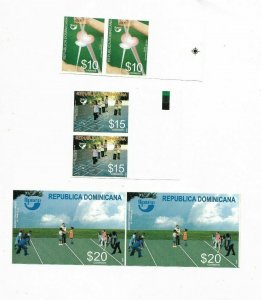 DOMINICAN REP. YEAR 2009 CHILDREN GAMES UPAEP 2009 IMPERFORATED PAIRS + SS MNH