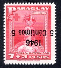 Paraguay #433, Error – Inverted Overprint.  F/VF, MNH ...  4910318