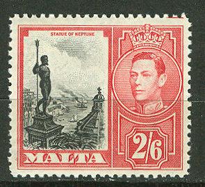 Malta # 203  George VI - 2sh6d Neptune Statue (1) Mint NH