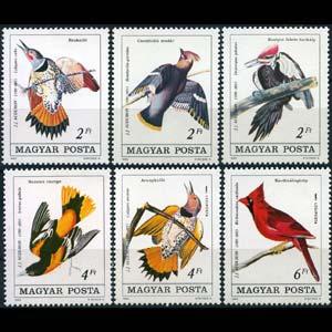 HUNGARY 1985 - Scott# 2928-31+C Audubon Birds Set of 6 NH