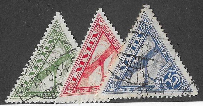 Latvia Sc #C3-C5  set of 3 used VF