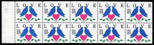 PCBstamps   US #2441a Bk Pane $2.50(10x25c)Love Birds, MNH, (5)