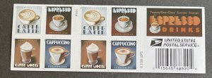 US 2021 Expresso Drinks booklet of 20 #5569-72 mint