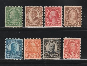 United States 632-634, 636-639, 641 MNH Famous People