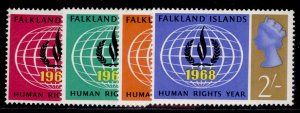 FALKLAND ISLANDS QEII SG228-231, 1968 Human rights set, NH MINT.