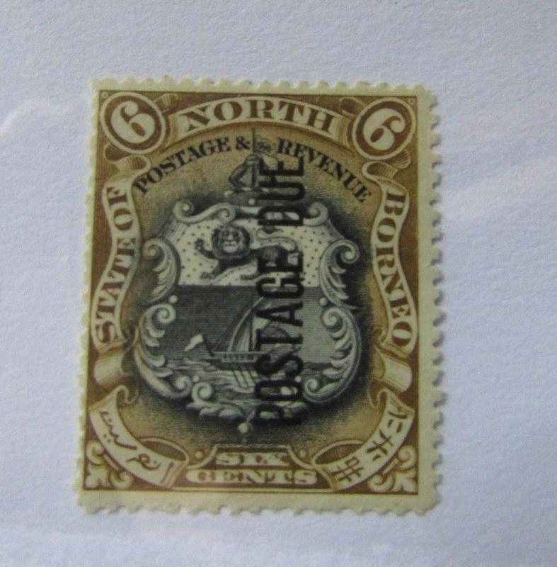 State of North Borneo SC #J15 Postage Due overprint MH stamp