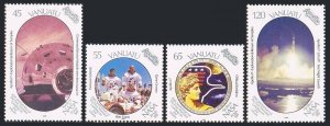 Vanuatu 507-510, 511, MNH. Mi 821-824, Bl.13. Recovery of Apollo 11 crew, 1989.