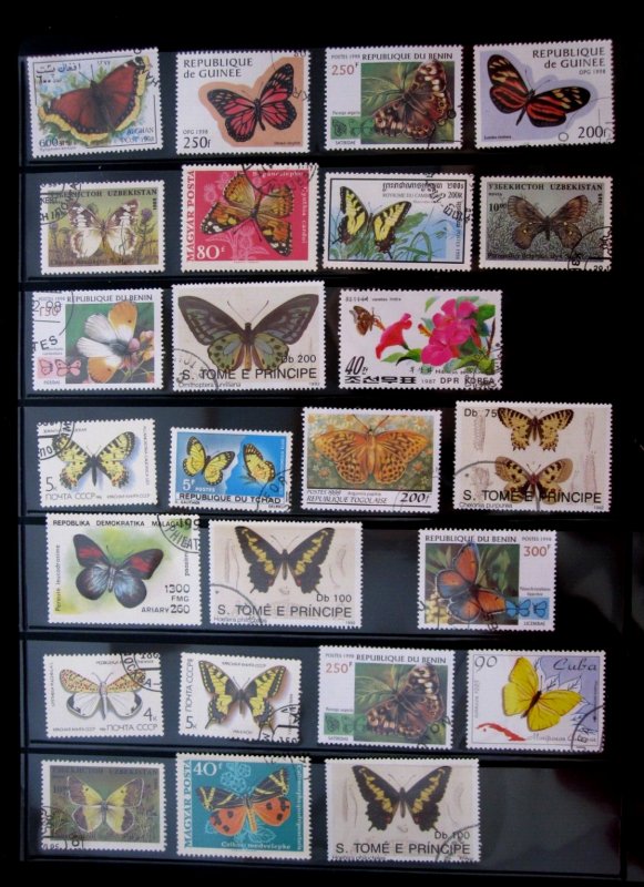 WORLDWIDE - TOPICAL STAMPS - 100 BUTTERFLIES