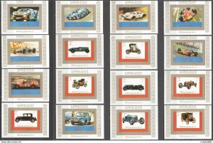 Imperf 1972 Ajman Cars Racing Transport Michel #2749-64 16Bl ** Ar211