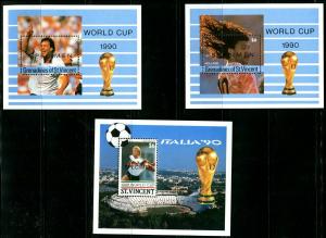 SPECIMEN Grenadines ST Vincent ITALIA 1990 Soccer Cup Sheets Collection MINT NH