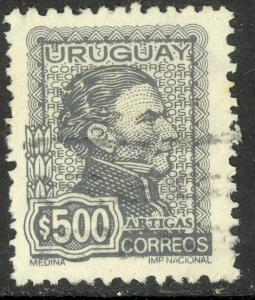 URUGUAY 1972-74 500p Gray General Jose Artigas Issue Sc 849 VFU