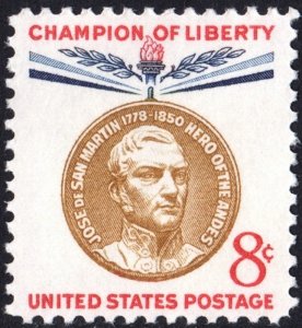 SC#1126 8¢ Champion of Liberty: Jose de San Martin (1959) MNH