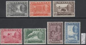 XG-AK655 MALAYA - Kelantan, 1961/3 Definitives, Ships, Trains SG96/102 MNH Set