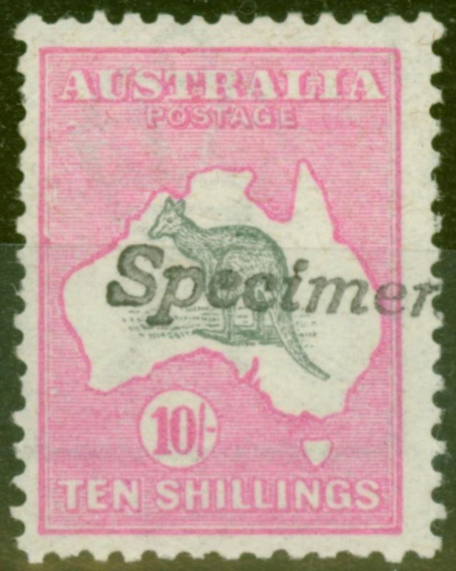 Australia 1913 10s Grey & Pink Type A Specimen SG135 BW47x Var Fine MNH