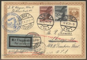 Austria 1929 Graf Zeppelin Amerikafahrt USA Si26A Chicago Cover 103398