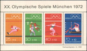 Germany #B490, Complete Set, 1972, Olympics, Never Hinged