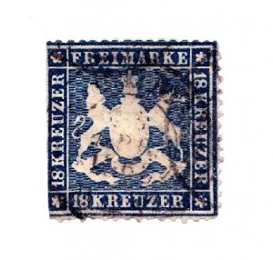 Wurttemberg stamp #29, used,  CV $2250.00