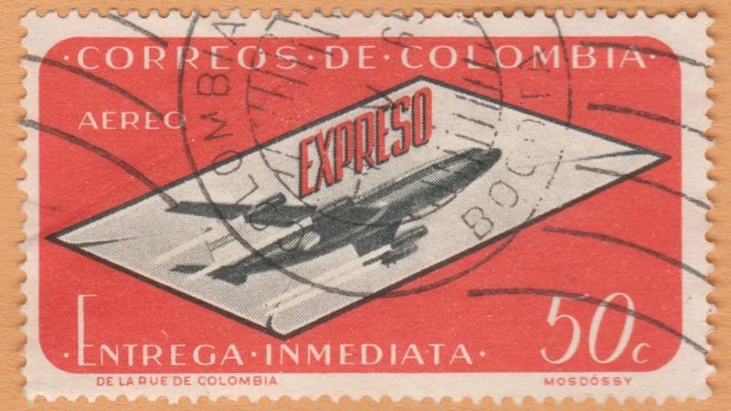 COLOMBIA STAMP 1963. SCOTT # CE3. USED. # 1