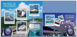 MOZAMBIQUE 2014 2 SHEETS m14423ab CRUISES CROISIERES SHIPS 