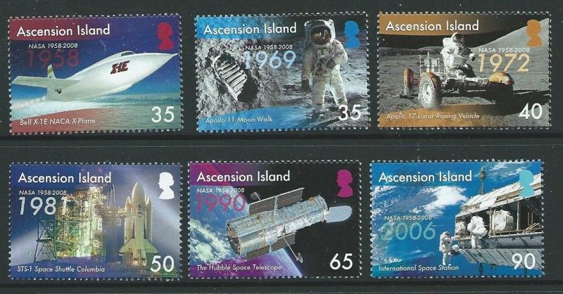 ASCENSION SG1004/9 2008 50th ANNIV OF NASA MNH 