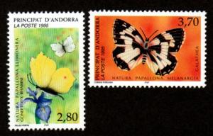 French Andorra 454-455 Mint NH Butterflies!