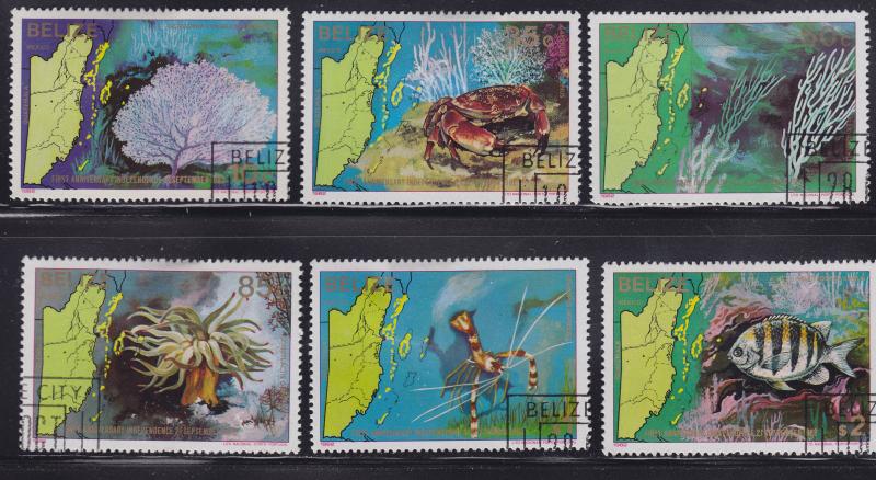 Belize 646-651 Marine Life 1982 CTO